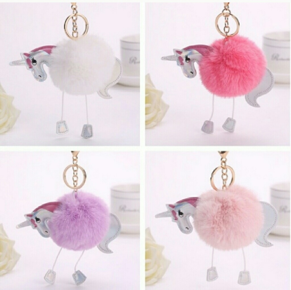 🦄Unicorn Pom Pom Key chain❄